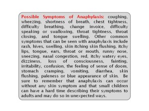 anaphylaxis symptoms