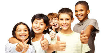 living confidently with food allergy happy children with thumbs up